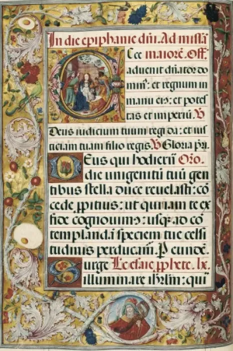 Framed Print : Page with miniature depicting the Ephiphany Framed Print : Page with miniature depicting the Ephiphany