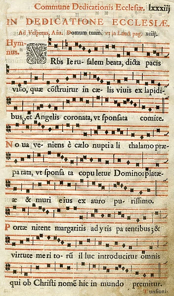 Page of music, Commune Dedicationis Ecclesiae