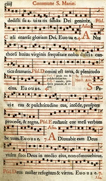 Page of music, Commune Sanctae Mariae