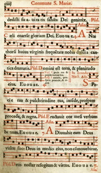 Framed Print : Page of music, Commune Sanctae Mariae Framed Print : Page of music, Commune Sanctae Mariae