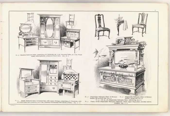 Framed Print : Page from New Illustrated Catalogue of Furniture Framed Print : Page from New Illustrated Catalogue of Furniture