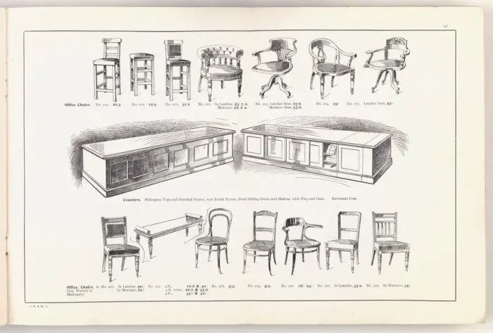 Framed Print : Page from New Illustrated Catalogue of Furniture