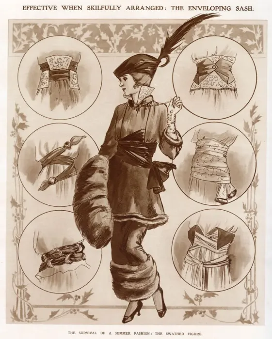Framed Print : Page showing how to skilfully tie a sash in different ways. Date: 1913 Framed Print : Page showing how to skilfully tie a sash in different ways. Date: 1913