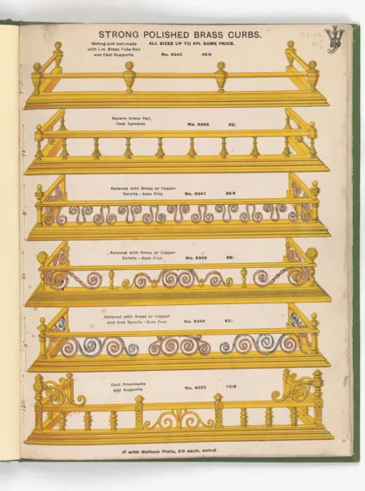 Framed Print : Page from Special New Designs of Brass and Iron Fenders, Fi Framed Print : Page from Special New Designs of Brass and Iron Fenders, Fi