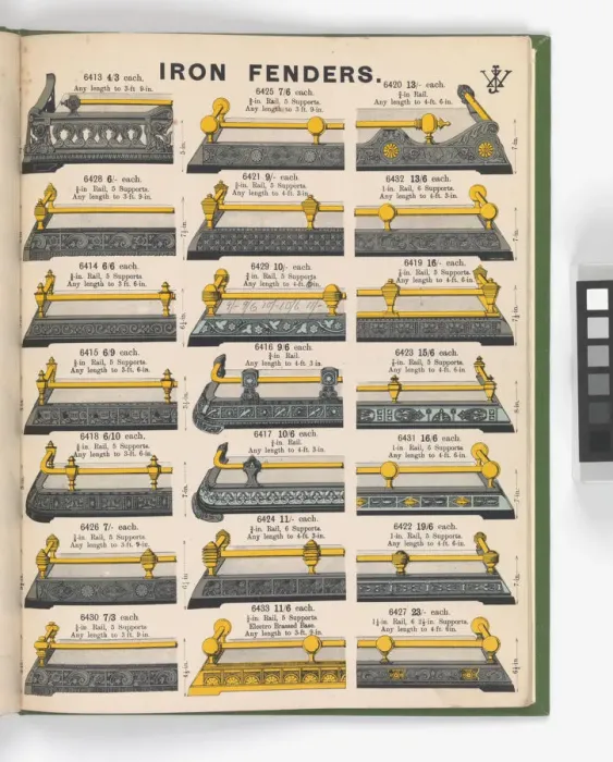 Framed Print : Page from Special New Designs of Brass and Iron Fenders, Fi Framed Print : Page from Special New Designs of Brass and Iron Fenders, Fi