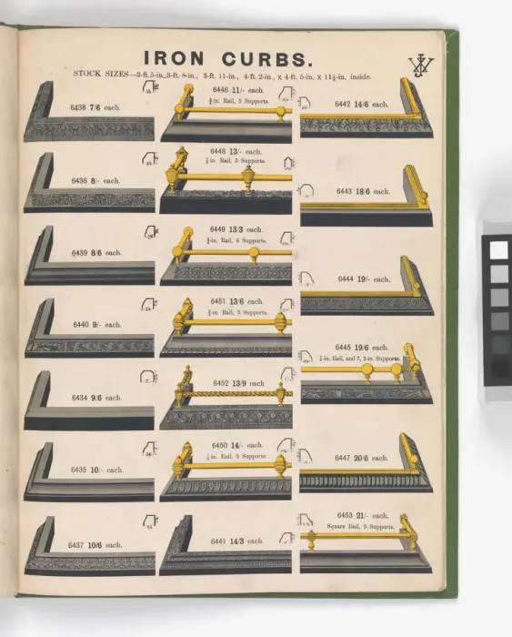 Framed Print : Page from Special New Designs of Brass and Iron Fenders, Fi Framed Print : Page from Special New Designs of Brass and Iron Fenders, Fi