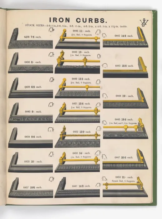 Framed Print : Page from Special New Designs of Brass and Iron Fenders, Fi Framed Print : Page from Special New Designs of Brass and Iron Fenders, Fi