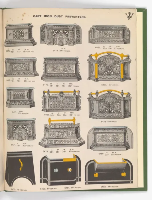 Framed Print : Page from Special New Designs of Brass and Iron Fenders, Fi Framed Print : Page from Special New Designs of Brass and Iron Fenders, Fi
