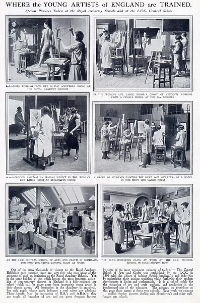 Page from The Sphere reporting on art students at the Royal Academy