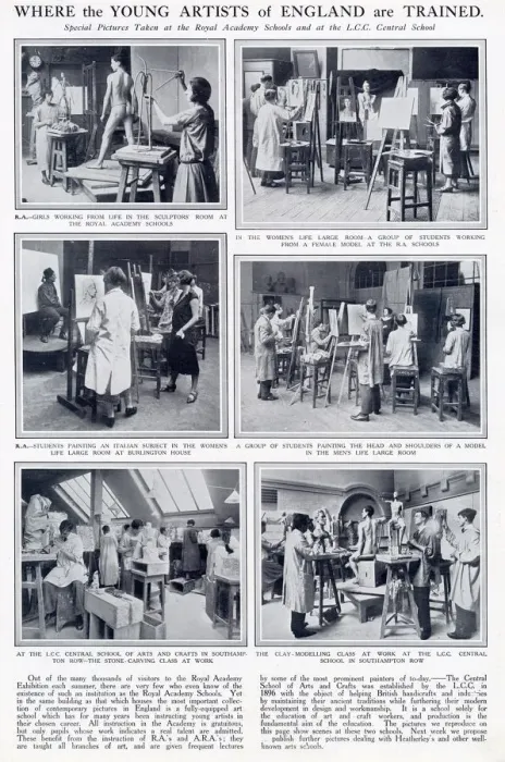 Framed Print : Page from The Sphere reporting on art students at the Royal Academy Framed Print : Page from The Sphere reporting on art students at the Royal Academy