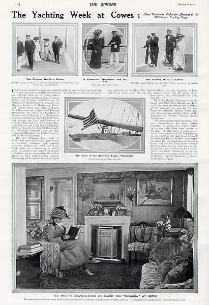 A page from The Sphere reporting on yachting at Cowes in 1910