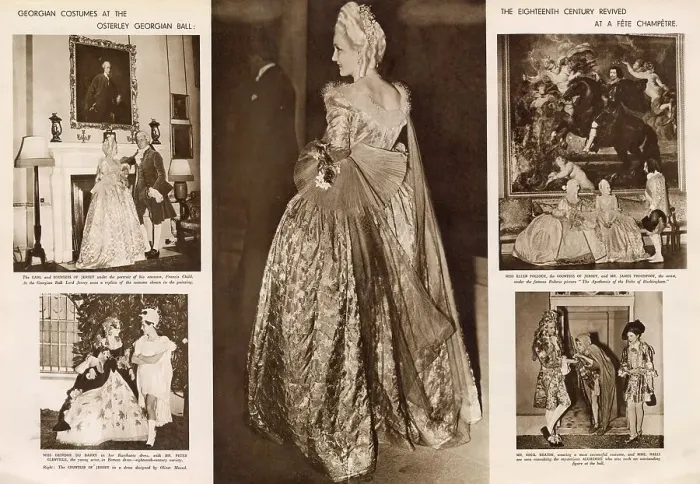 Framed Print : Two page spread from The Sketch reporting on the Georgian Ball and Fete Champetre at Osterley Park in July 1939 Framed Print : Two page spread from The Sketch reporting on the Georgian Ball and Fete Champetre at Osterley Park in July 1939