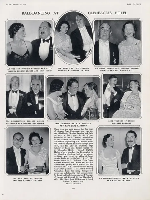 Framed Print : Page from The Tatler, 28th October 1936: Ball-dancing at Gleneagles Hotel. Date: 1936 Framed Print : Page from The Tatler, 28th October 1936: Ball-dancing at Gleneagles Hotel. Date: 1936