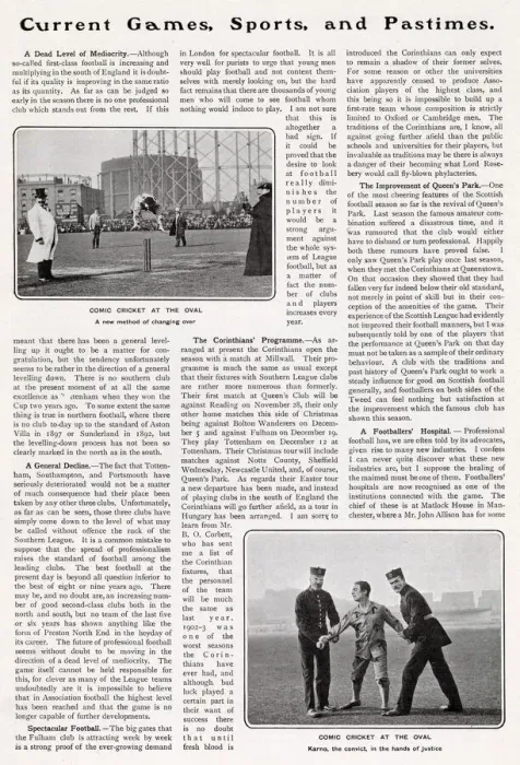 Framed Print : Page from The Tatler reporting on a comedy cricket match which took place at the Oval Framed Print : Page from The Tatler reporting on a comedy cricket match which took place at the Oval