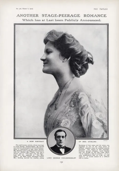 Framed Print : Page from The Tatler reporting on the marriage of Mrs Stirling Framed Print : Page from The Tatler reporting on the marriage of Mrs Stirling