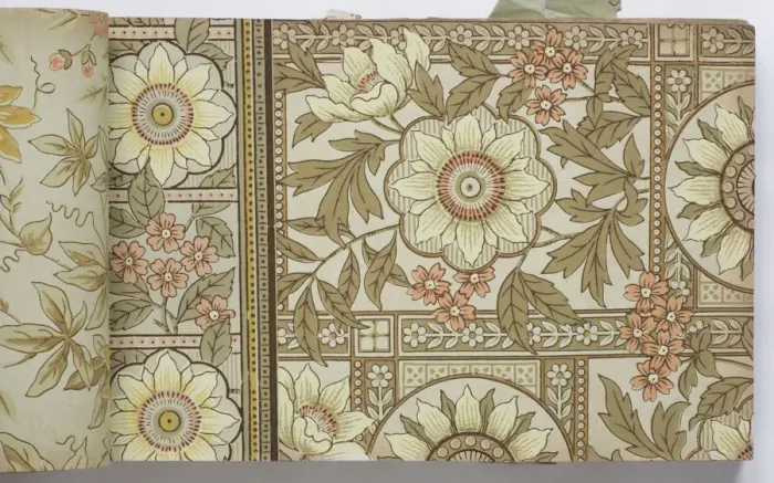 Framed Print : Page from a wallpaper sample book Framed Print : Page from a wallpaper sample book