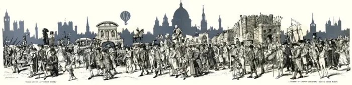 Framed Print : A Pageant of London Characters - key Framed Print : A Pageant of London Characters - key