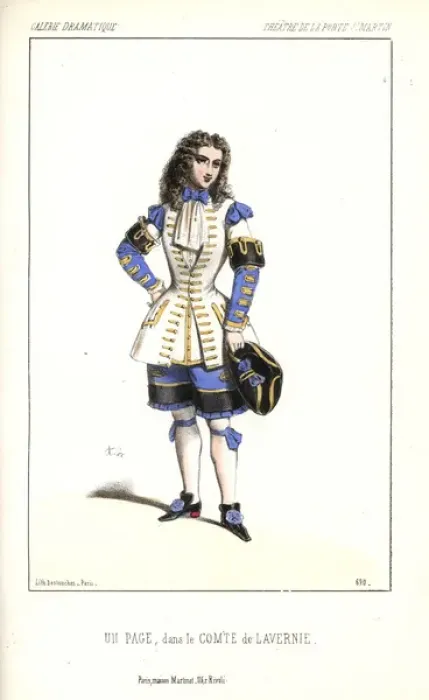 Framed Print : A pageboy in Le Comte de Lavernie, a five-act Framed Print : A pageboy in Le Comte de Lavernie, a five-act
