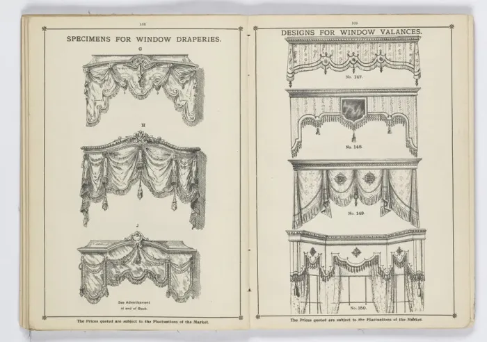Framed Print : Pages from 1899 Price List, Upholstery, Trimmings &c Framed Print : Pages from 1899 Price List, Upholstery, Trimmings &c