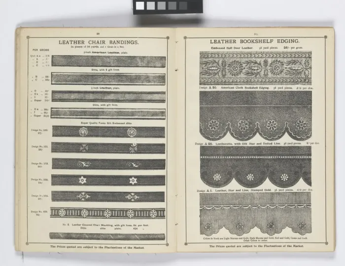Framed Print : Pages from 1899 Price List, Upholstery, Trimmings &c Framed Print : Pages from 1899 Price List, Upholstery, Trimmings &c