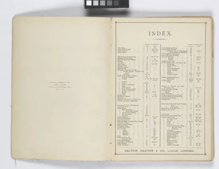 Framed Print : Pages from 1899 Price List, Upholstery, Trimmings &c Framed Print : Pages from 1899 Price List, Upholstery, Trimmings &c