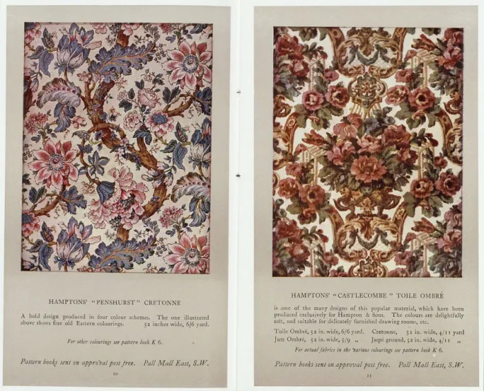 Framed Print : Pages from Furnishing Fabrics and Curtains Spring 1914 Framed Print : Pages from Furnishing Fabrics and Curtains Spring 1914