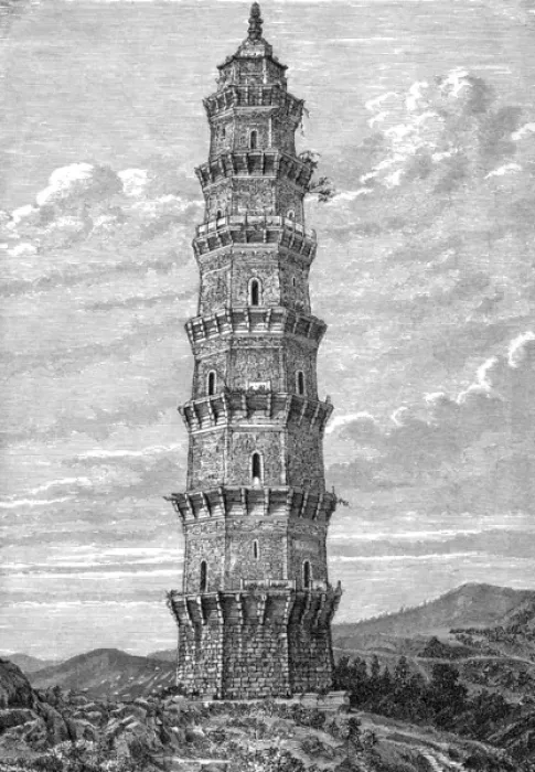 Framed Print : PAGODA / CHINA / 1875 Framed Print : PAGODA / CHINA / 1875