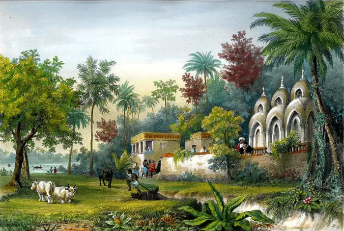 Framed Print : Pagoda De Dina Marlinga Mar, Hougly, Chandernagor, India Framed Print : Pagoda De Dina Marlinga Mar, Hougly, Chandernagor, India