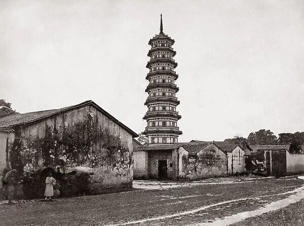 Pagoda near Shanghai, China, c. 1880s