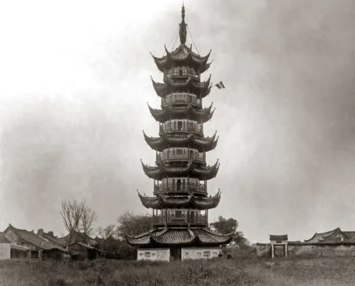 Framed Print : Pagoda near Shanghai, China circa 1880s Framed Print : Pagoda near Shanghai, China circa 1880s