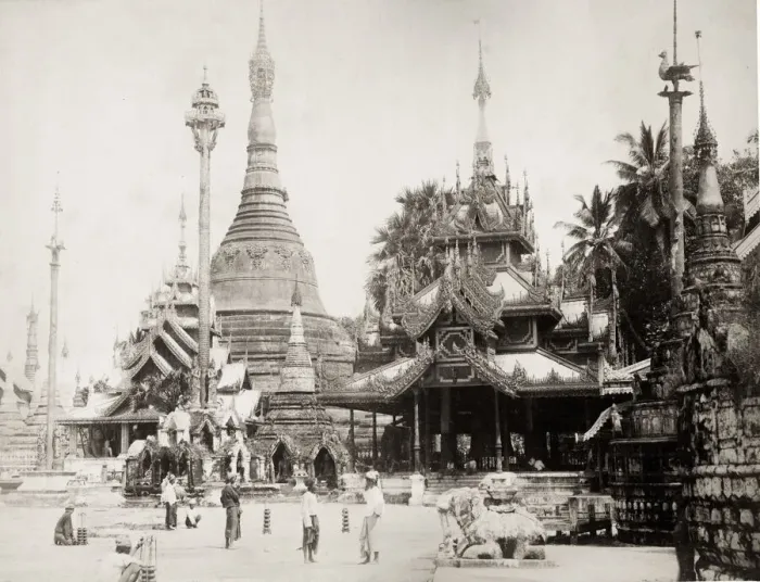 Framed Print : Pagodas, temples, Ragoon, Yangon, Burma, Myanmar c. 1890