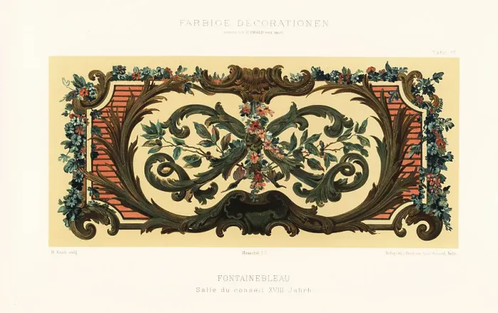 Framed Print : Painted ceiling panel in the Palace of Fontainebleau, 18th centu Framed Print : Painted ceiling panel in the Palace of Fontainebleau, 18th centu
