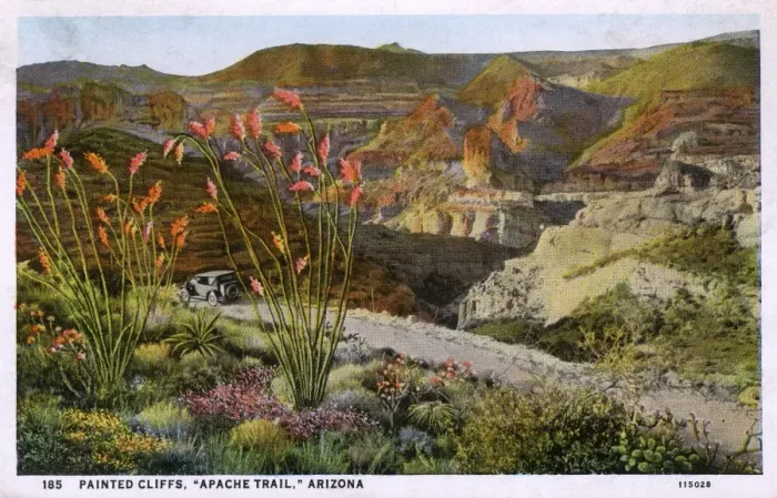 Framed Print : Painted Cliffs - Apache Trail - Arizona, USA Framed Print : Painted Cliffs - Apache Trail - Arizona, USA