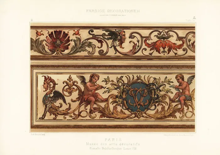Framed Print : Painted wood panels in the Museum of Decorative Arts, Paris Framed Print : Painted wood panels in the Museum of Decorative Arts, Paris