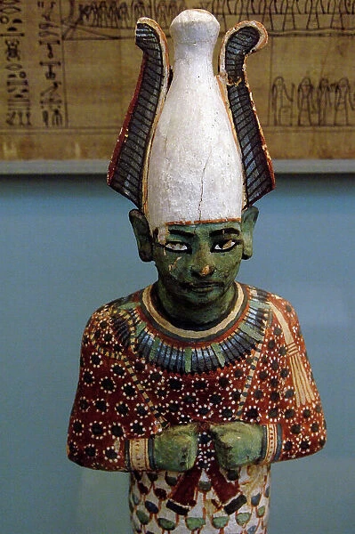 Painted wooden statuette of Osiris. Egypt