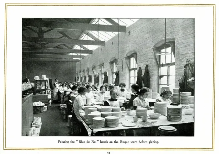Framed Print : Painting bands before glazing, Alfred Meakin Framed Print : Painting bands before glazing, Alfred Meakin