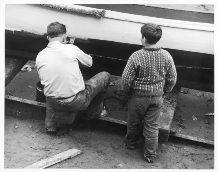 Framed Print : Painting a Boat Framed Print : Painting a Boat