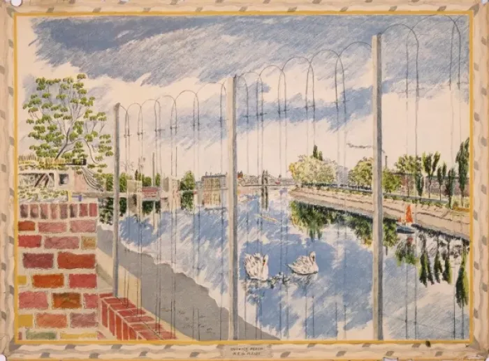 Framed Print : Painting of Chiswick Reach, West London Framed Print : Painting of Chiswick Reach, West London