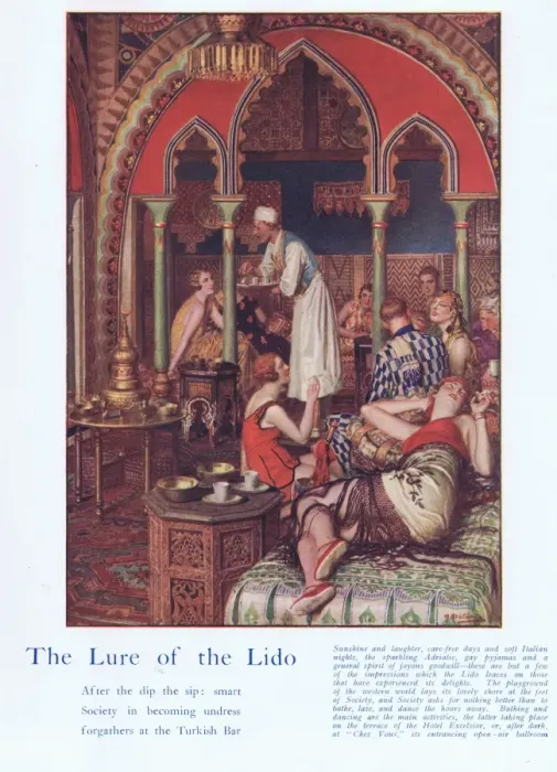 Framed Print : Painting showing the Lure of the Lido, 1927 Framed Print : Painting showing the Lure of the Lido, 1927