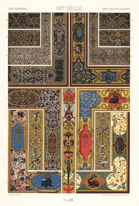Framed Print : Paintings on manuscripts and damaskeenings, 16th century Framed Print : Paintings on manuscripts and damaskeenings, 16th century