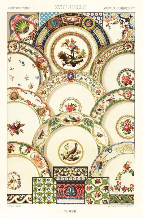 Framed Print : Paintings on Sevres porcelain, 18th century Framed Print : Paintings on Sevres porcelain, 18th century