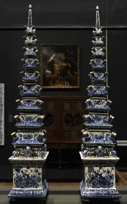 Framed Print : Pair of Flower Pyramids, c. 1710-1720, by Lambertus van Eenh Framed Print : Pair of Flower Pyramids, c. 1710-1720, by Lambertus van Eenh