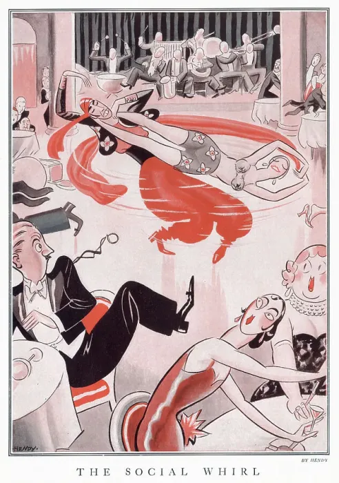 Framed Print : A pair of over-exuberant dancers entertaining the audience. Date: 1929 Framed Print : A pair of over-exuberant dancers entertaining the audience. Date: 1929