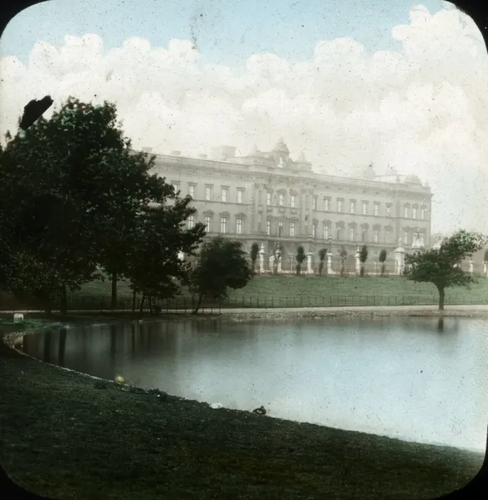 Framed Print : Palace - colonade building across water. Part of Box 34 Boswell Collection Framed Print : Palace - colonade building across water. Part of Box 34 Boswell Collection