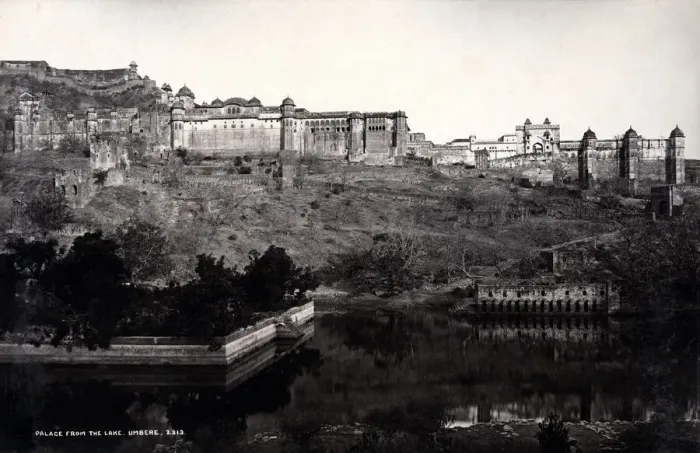 Framed Print : Palace from the Lake, Umbere, Amber, India Framed Print : Palace from the Lake, Umbere, Amber, India