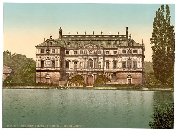 The palace and the pond in the Grand Garden, Altstadt, Dresd