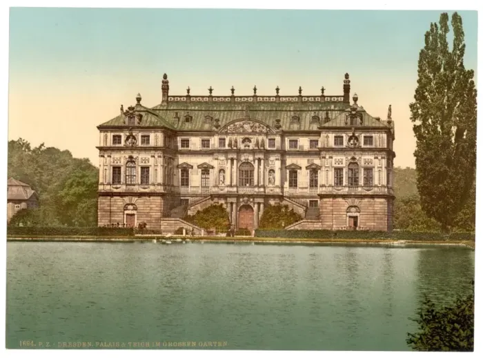 Framed Print : The palace and the pond in the Grand Garden, Altstadt, Dresd Framed Print : The palace and the pond in the Grand Garden, Altstadt, Dresd