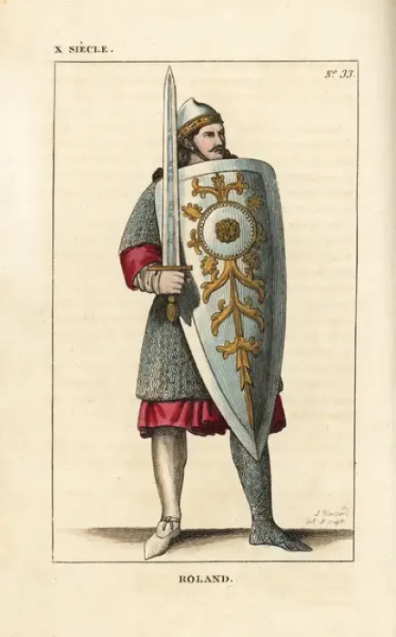 Framed Print : The paladin Roland, from the Song of Roland, 12th century Framed Print : The paladin Roland, from the Song of Roland, 12th century