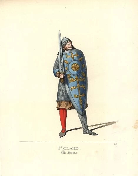 The paladin Roland, from the Song of Roland, 13th century