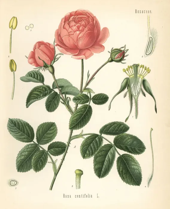 Framed Print : Pale rose, Rosa centifolia Framed Print : Pale rose, Rosa centifolia